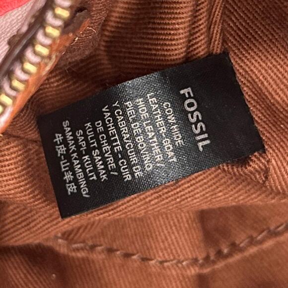 Fossil Leather Crossbody Hand Bag Multicolor Stripe Boho Retro Purse Y2K Rainbow - Picture 11 of 16